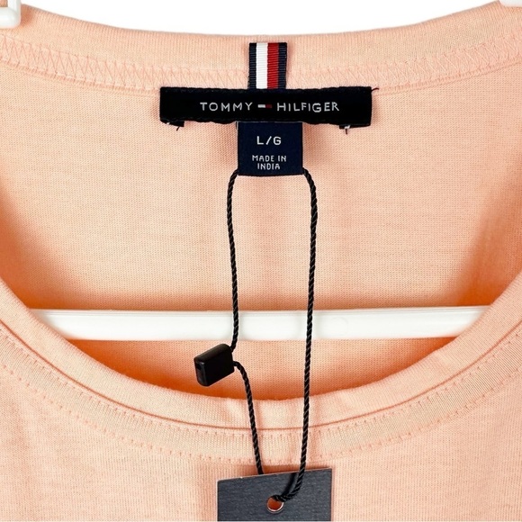 TOMMY HILFIGER Belted T In Playful Peach T Shirt Dress - Picture 6 of 13